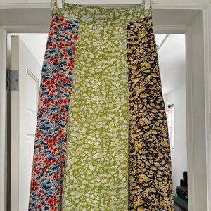 Stine Goya Jada Floral Print Silk Midi Skirt